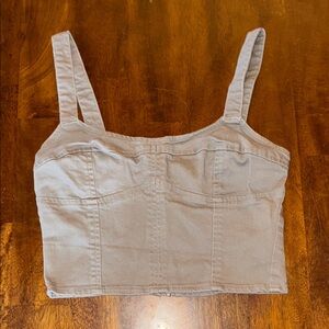 Forever 21 Light Gray Crop Top